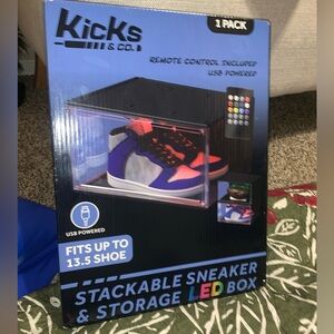 Kicks & Co. Stackable Sneaker Storage Box with LED